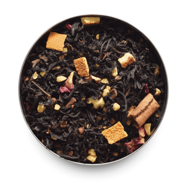 Autumn Fire Black Loose Leaf Tea with cinnamon, rose petals and orange peel