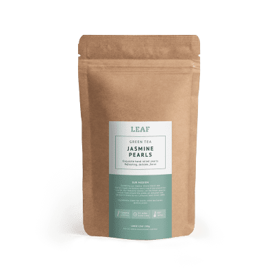 Jasmine Pearls Green Loose Leaf Tea Brown Refill Bag