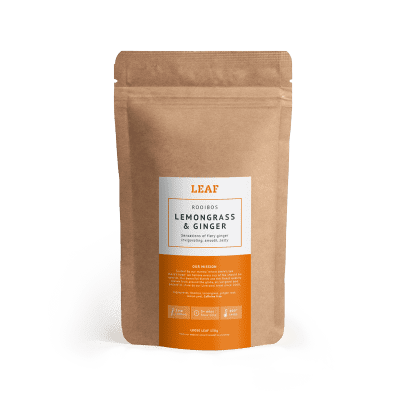 Lemongrass and Ginger Rooibos Loose Leaf Tea Brown Refill Bag