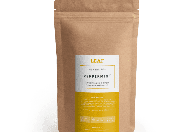 Peppermint Herbal Loose Leaf Tea Brown Refill Bag