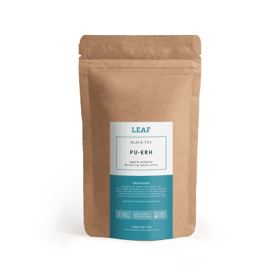 Pu-Erh Black Loose Leaf Tea Brown Refill Bag