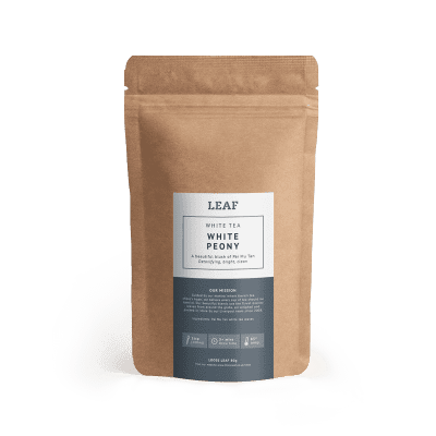 White Peony White Loose Leaf Tea Brown Refill Bag