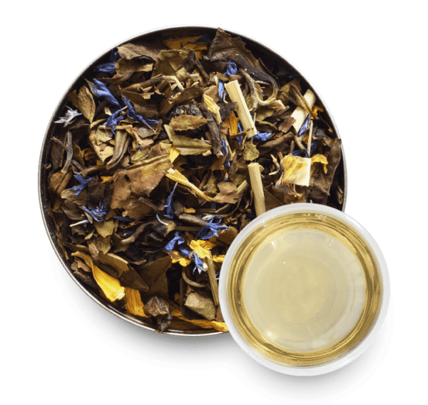 Champagne Cassis White Tea with Loose Leaf Tea Leaves