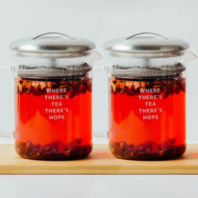 2x LEAF Tea Pot