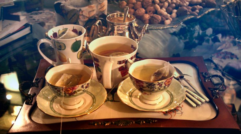 three teas ready for afternoon tea